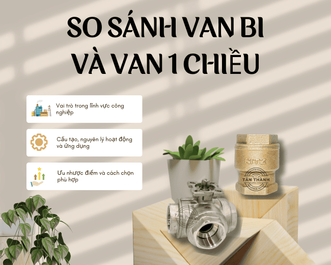 Tiêu chí so sánh van bi và van 1 chiều