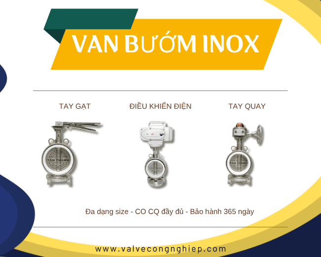 Van bướm inox 304 316 và địa chỉ mua uy tín
